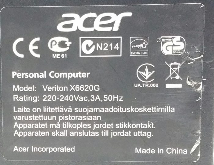 Acer VERITON X6620G - i5-3570 3.4GHz - 8GB - Personal Computer - Image 4