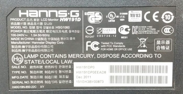 Hanns.G HW191D HSG1060 19" DVI VGA Monitor - Image 3
