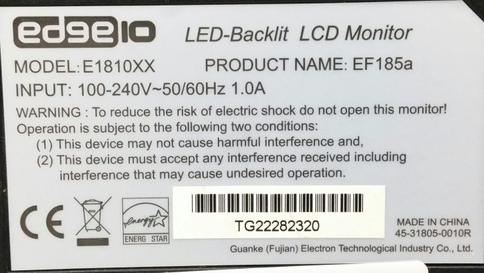 Edge10 E1810XX LED-Backlit VGA DVI 18.5" LCD Monitor - Image 3