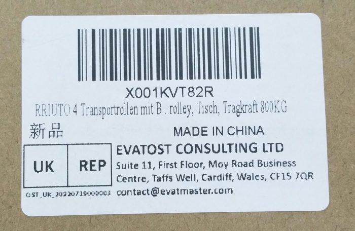 RRIUTO X001KVT82R 4PCS Trolley Swivel Casters Only with Lock Brake - Image 2