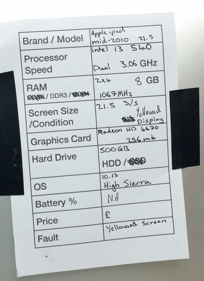 Apple iMac Mid 2010 - Intel i3-540 Dual 3.06GHz - 8GB RAM - 21.5" Radeon HD 4670 256MB 500GB HDD - 10.13 Sierra - Image 3