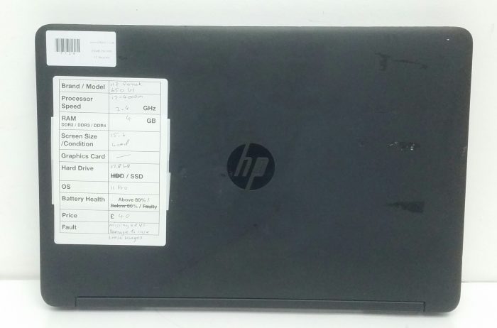 HP Probook 650 G1 - i3-4000M 2.4GHz - 4GB - 15.6" - 128GB SSD - Windows 11 Pro - Image 3