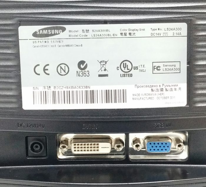 Samsung SyncMaster SA300 S24A300BL 23.5" DVI VGA Color Display Monitor - Image 3