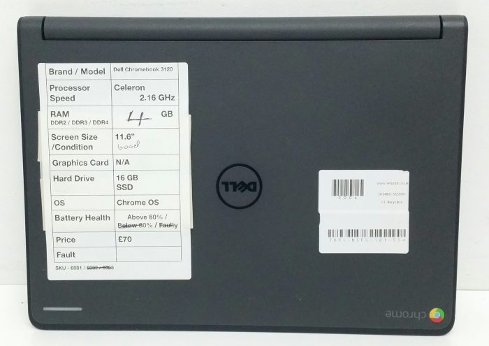Dell Chromebook 11 3120 P22T - Celeron 2.16GHz - 4GB - 11.6" -16GB SSD - Chrome OS - Image 3