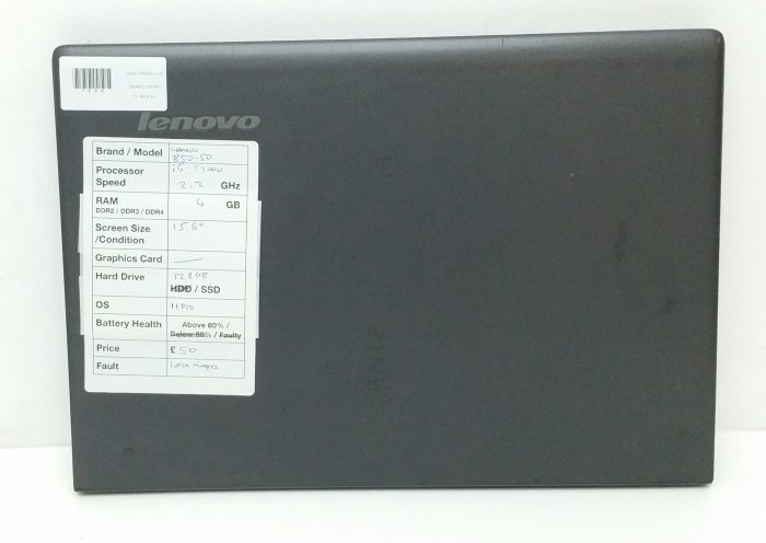 Lenovo B50-50 80S2 - i5-5200U 2.2GHz - 4GB Ram - 15.6" - 128GB SSD - Windows 11 Pro - Image 3