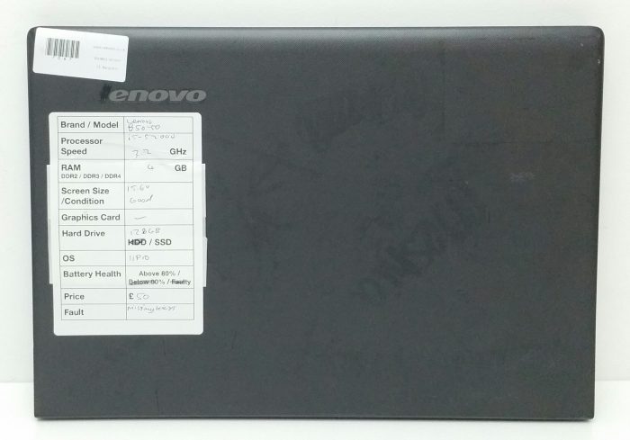 Lenovo B50-50 80S2 - i5-5200U 2.2GHz - 4GB Ram - 15.6" - 128GB SSD - Windows 11 Pro - Image 3
