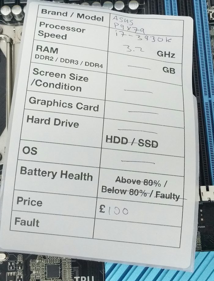 ASUS P9X79 Motherboard with i7-3930k 3.2GHz - Image 3