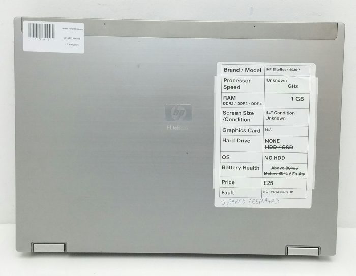 HP EliteBook 6930P - 1GB Ram - 14" - No HDD - Image 3