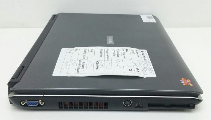Toshiba Satellite Pro A100 PSAAPE-00T00KEN - Celeron 1.8GHz - 2GB RAM - 15.4" - No HDD - Image 6