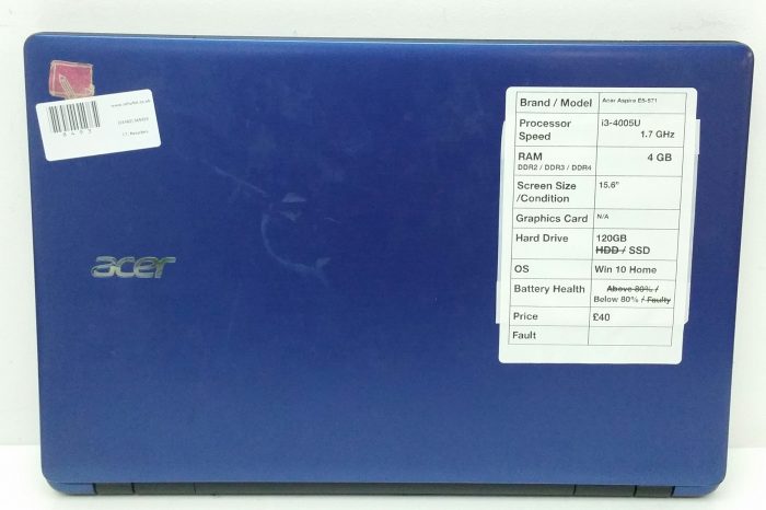 Acer E5-571/E5-531 Z5WAH - i3-4005U 1.7GHz - 4GB RAM - 15.6" - 120GB SSD - Windows 10 Home - Image 3