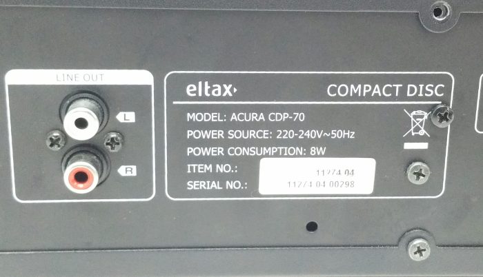 Eltax Acura CDP-70 Compact Disc DVD Player - Image 3