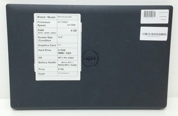 Dell Latitude 3520 - i5-1135G7 2.4GHz - 8GB Ram - 15.6" - 512GB SSD - Windows 11 Pro 64 Bit - Image 3