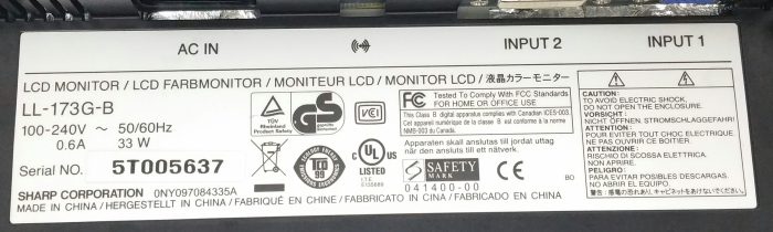 Sharp LL-173G-B 17" DVI VGA LCD Monitor - Image 3
