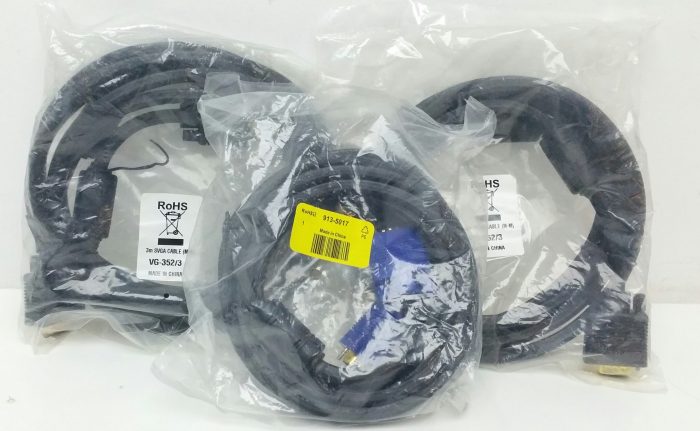 Joblot 3x Mixed Lot Of VG-352/3 & 913-5017 SVGA Cables M-M (3m x2 & 1m x1) - Image 2