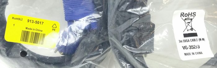 Joblot 3x Mixed Lot Of VG-352/3 & 913-5017 SVGA Cables M-M (3m x2 & 1m x1) - Image 3