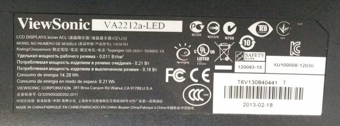 ViewSonic VA2212a-LED VS14761 21.5" VGA LCD Monitor - Image 3