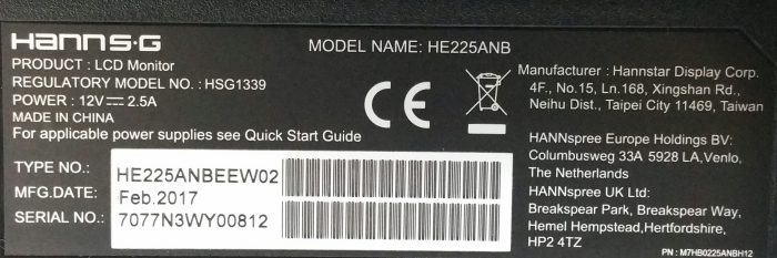 Hanns.G HE225 HE225ANB 21.5" VGA LCD Monitor - Image 3