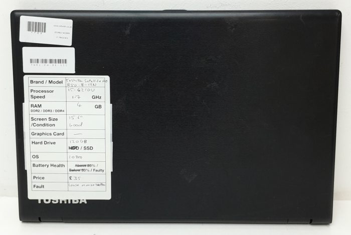 Toshiba Satellite Pro R50-B-12N - i5-4210U 1.7GHz - 4GB RAM - 15.6" - 120GB SSD - Windows 10 Pro - Image 3
