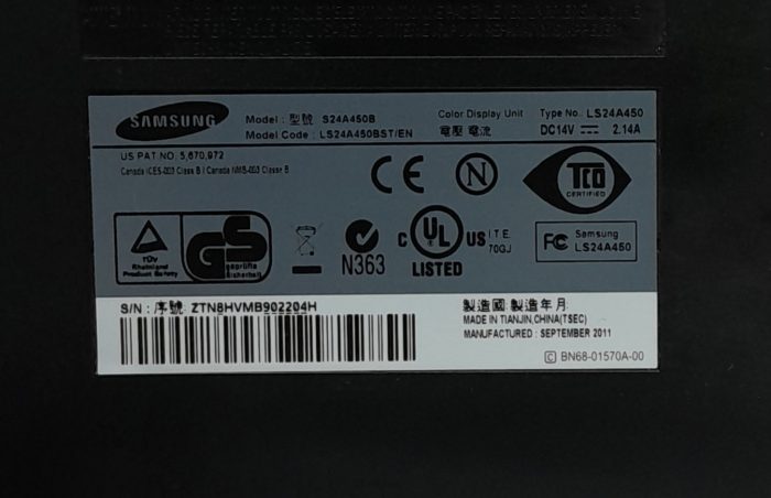Samsung SyncMaster SA450 S24A450B 24" DVI, VGA Monitor - Image 3