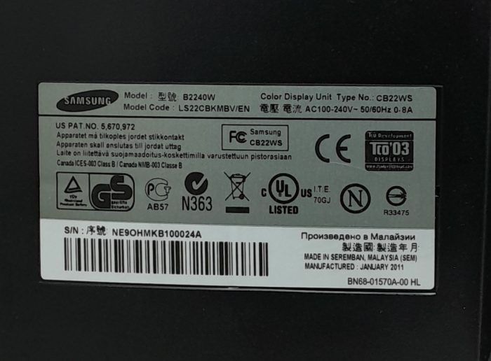 Samsung SyncMaster B2240 B2240W 22" DVI VGA Color Display Monitor - Image 3