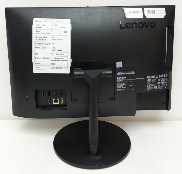 Lenovo V330-20ICB 0007UK - i3-8100 3.6GHz - 4GB Ram - 20" - 1TB HDD - Windows 11 Pro 64bit - Image 4
