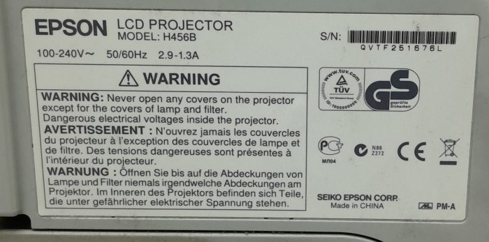 Epson EB-470 H456B HDMI VGA LCD Projector 1276 Lamp Hours Used - Image 3