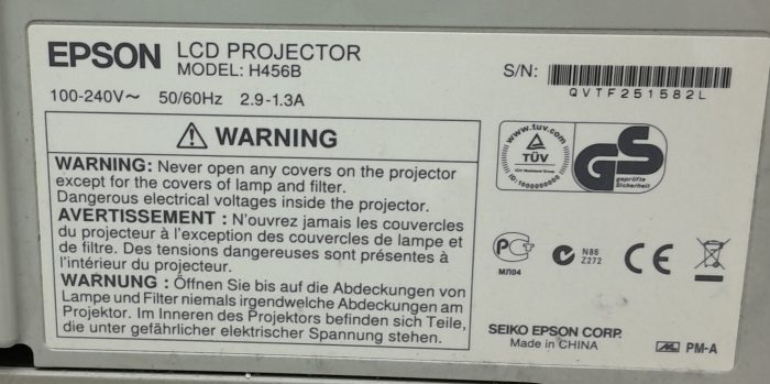 Epson EB-470 H456B HDMI VGA LCD Projector 1110 Lamp Hours Used - Image 3