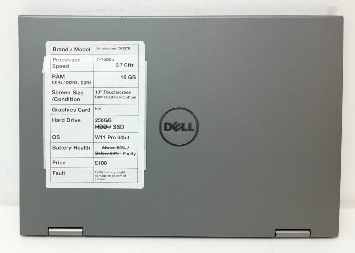 Dell Inspiron P69G - i7-7500U 2.7GHz - 16GB Ram - 13" - 256GB SSD - Windows 11 Pro 64bit - Image 3