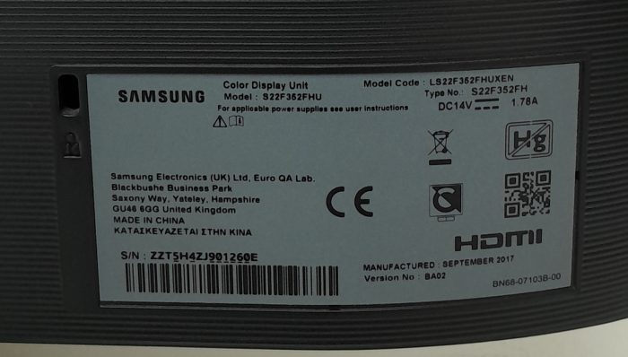 Samsung S22F36FHU 21.5 HDMI VGA Color Display Monitor - Image 3