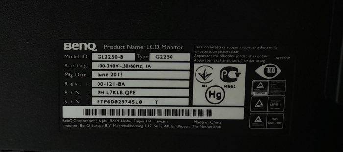 BenQ G2250 GL2250-B 21.5" DVI VGA LCD Monitor - Image 3