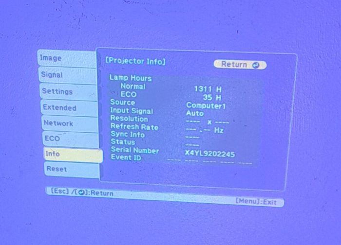 Epson EB-X39 H855B HDMI VGA LCD Projector 1346 Lamp Hours Used - Image 2