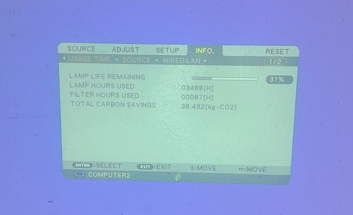 Nec NP-M271X LCD VGA Projector 3488 Lamp Hours Used - Image 2