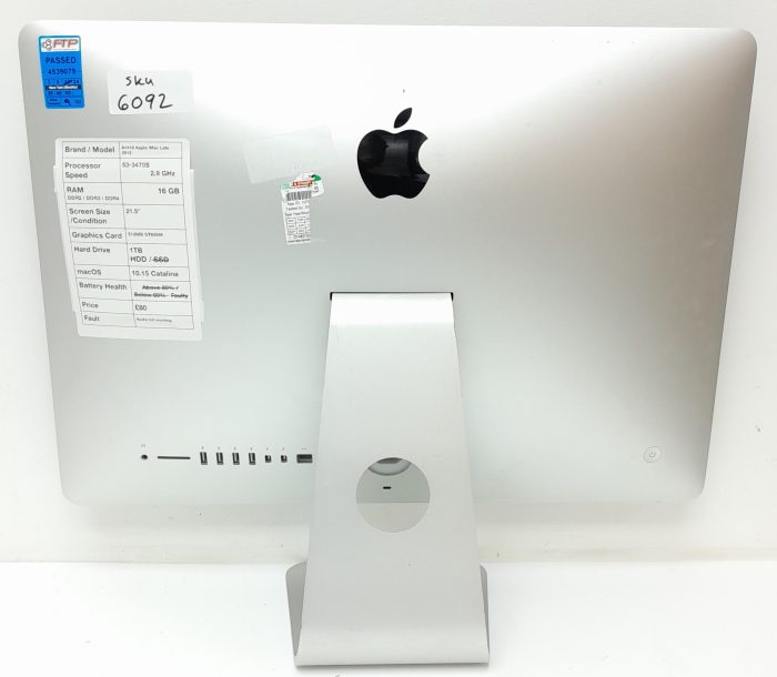 Apple iMac A1418 - i5-3470S 2.9GHz - 16GB RAM - 21.5" GT650M 512MB 1TB HDD - 10.15 Catalina (Late 2012) - Image 4