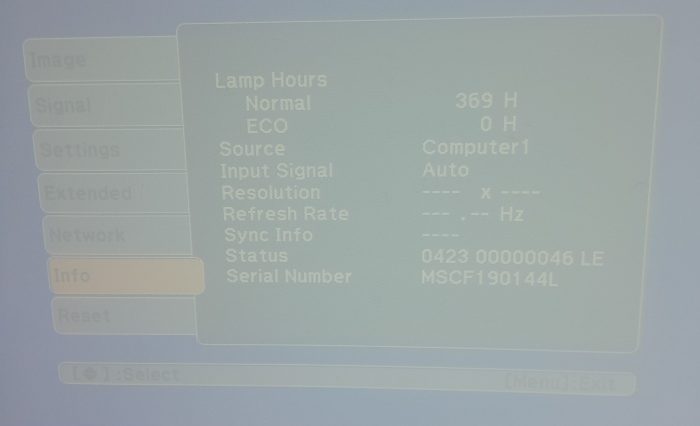 Epson EB-460 H343B LCD Projector 369 Lamp Hours Used - Image 2