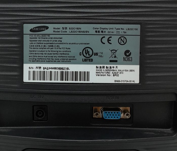 Samsung S22C150 S22C150N 21.5" VGA Color Display Monitor - Image 3