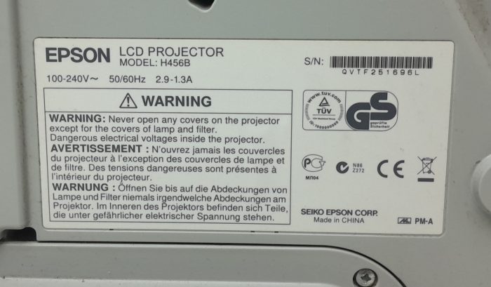 Epson EB-470 H456B HDMI VGA LCD Projector 818 Lamp Hours Used - Image 3
