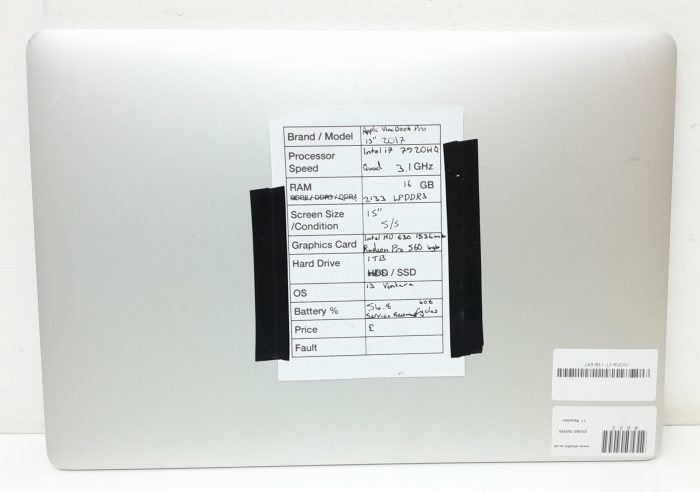 Apple MacBook Pro A1707 - Intel i7-7920HQ Quad 3.1GHz - 16GB - 15"- 1TB SSD - 13 Ventura (2017) - Image 3