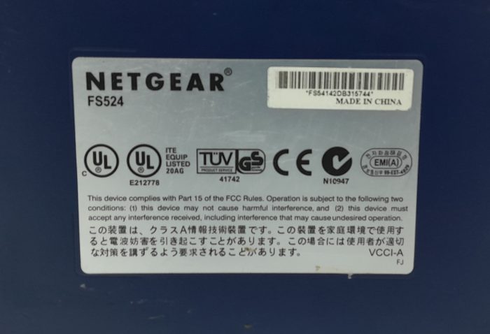 Netgear FS524 24 Ports 10/100 Mbps Fast Ethernet Switch - Image 3
