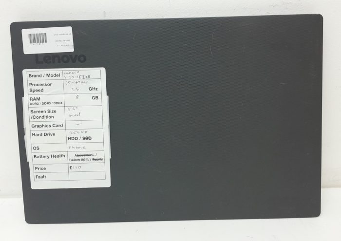Lenovo V130-15IKB 81HN - i5-7200U 2.5GHz - 8GB Ram - 15.6" - 250GB HDD - Windows 11 Home - Image 3