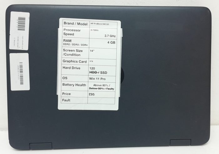 HP ProBook 650 G3 - i5-7200U 2.7GHz - 4GB - 14" - 120GB SSD - Windows 11 Pro - Image 3