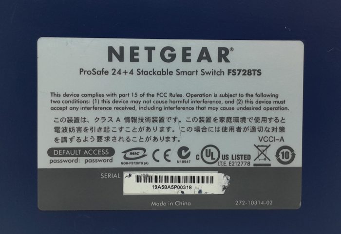 Netgear ProSafe FS728TS 24 + 4 Stackable Smart Switch - Image 3