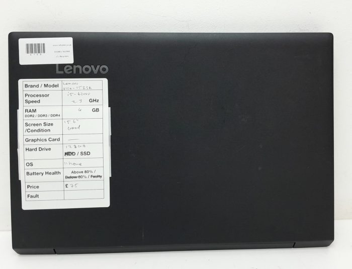 Lenovo V110-15ISK 80TL - i5-6200U 2.3GHz - 4GB Ram - 15.6" - 128GB SSD - Windows 11 Home - Image 3