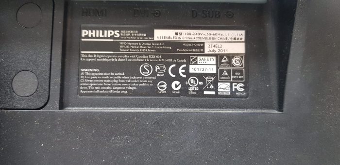 Phillips 234EL2 24" Monitor - HDMI-DVI-VGA - Image 5