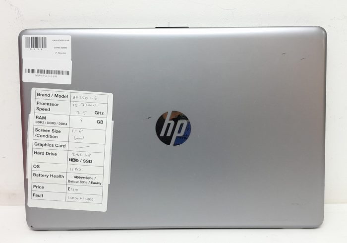 HP 250 G6 - i5-7200U 2.5GHz - 8GB RAM - 15.6" - 256GB SSD - Windows 11 Pro - Image 4