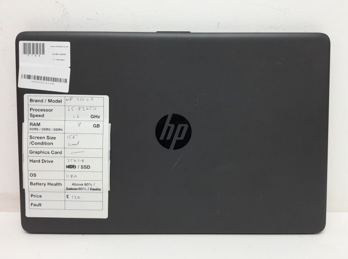 HP 250 G7 - i5-8265U 1.6GHz - 8GB RAM - 15.6" - 256GB SSD - Windows 11 Pro - Image 3