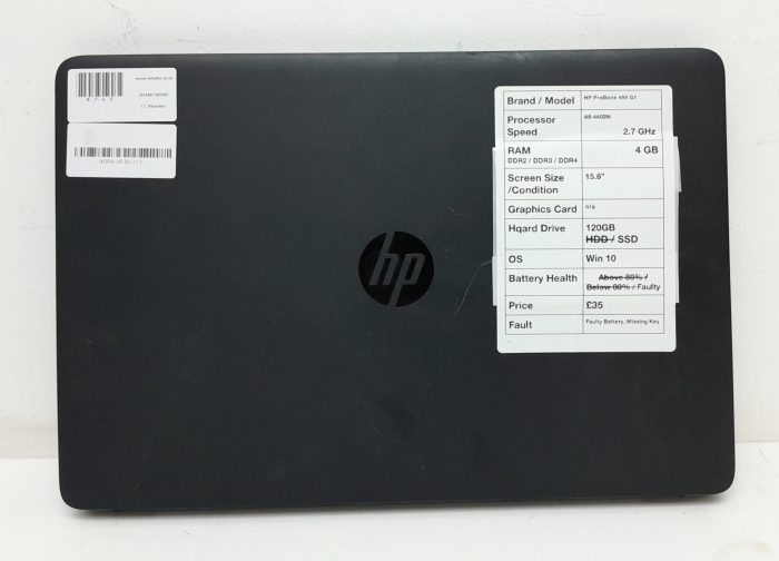 HP ProBook 455 G1 - A6-4400M 2.7GHz - 4GB RAM - 15.6" - 120GB SSD - Windows 10 - Image 3