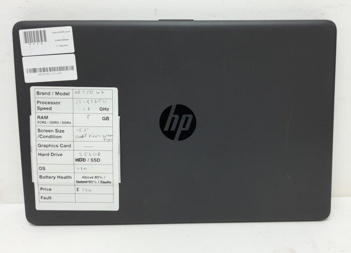 HP 250 G7 - i5-8265U 1.6GHz - 8GB RAM - 15.6" - 256GB SSD - Windows 11 Pro - Image 3