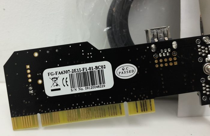 FG-FA6307-2E1I-F1-01-BC02 3-Port PCiFirewire Card - Image 3
