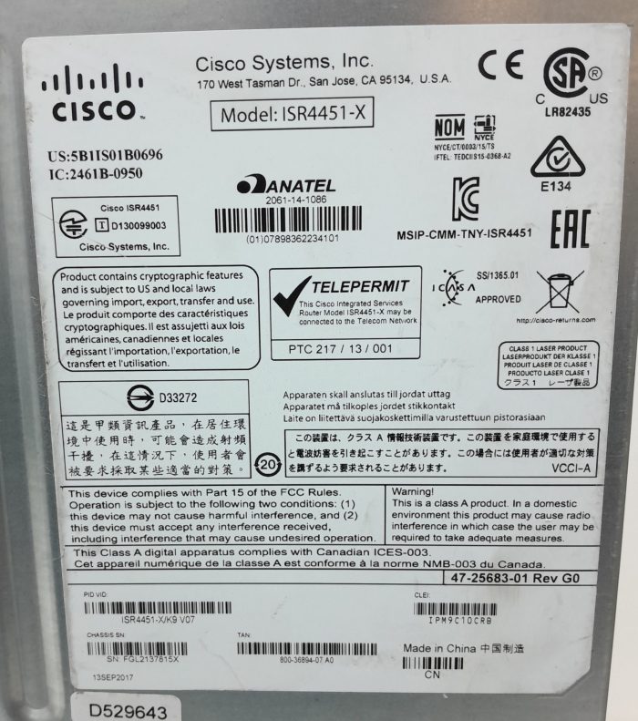 Cisco ISR4451-X/K9 VO7 Router - Image 3