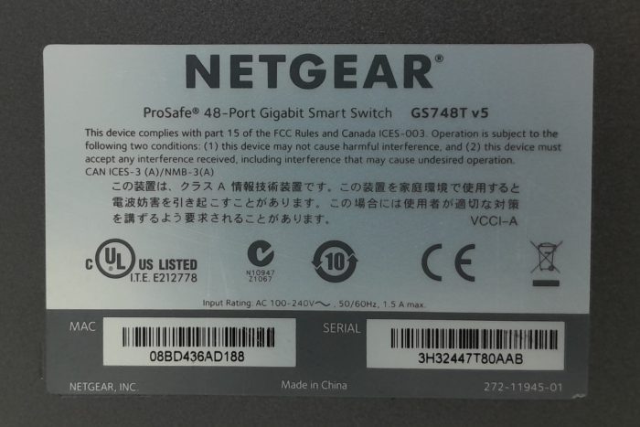 Netgear Switch Prosafe GS748T v5 48-Port Gigabit Smart Switch - Image 3